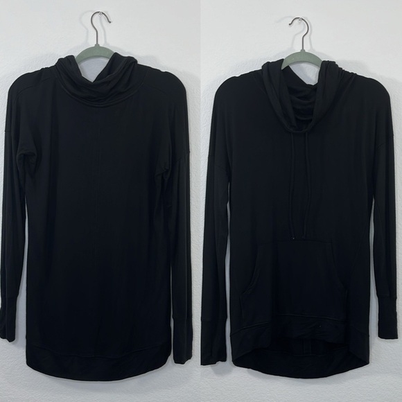 Athleta Cowl Neckline Studio long‎ sleeve top black size small - Picture 1 of 8